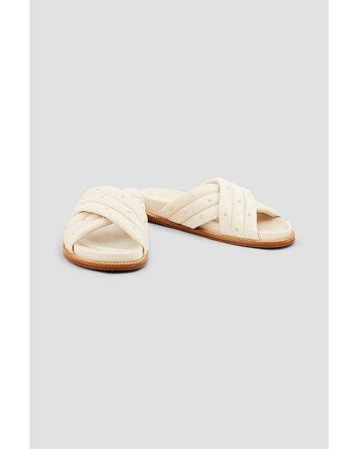 Fabiana Filippi White Studded Leather Sandals