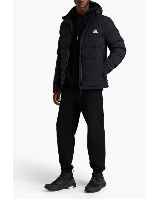 Adidas Originals Black Helionic Quilted Shell Hooded Jacket for men