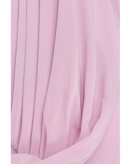 Magda Butrym Pink Draped Cupro-blend Jersey Bodysuit
