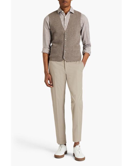 Zegna Natural Slim-Fit Cotton-Blend Twill Suit Pants for men