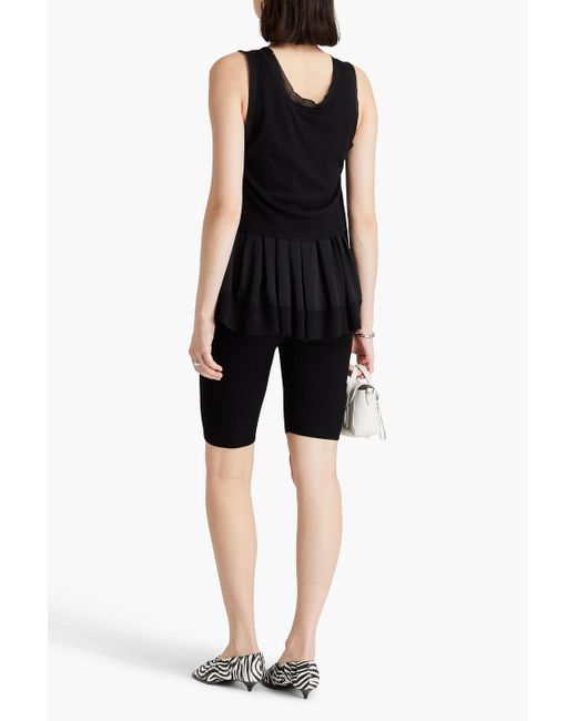 3.1 Phillip Lim Black Layered Crepe De Chine Top
