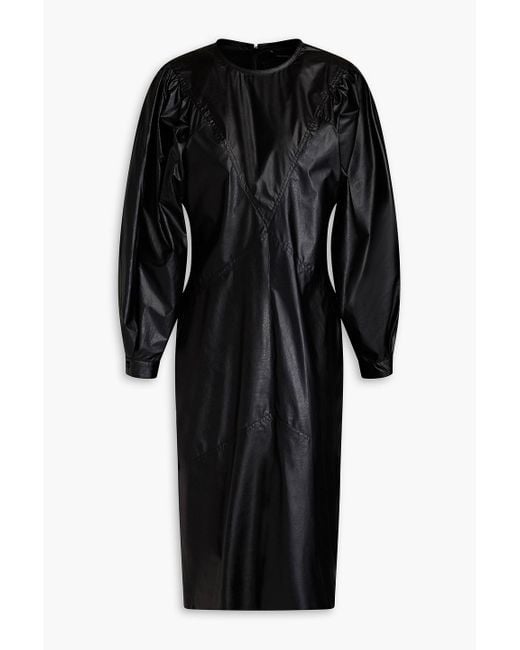 Isabel Marant Women's Black Drea Modal-blend Faux Leather Dress Isabel Marant Women's Black Drea Modal-blend Faux Leather Dress