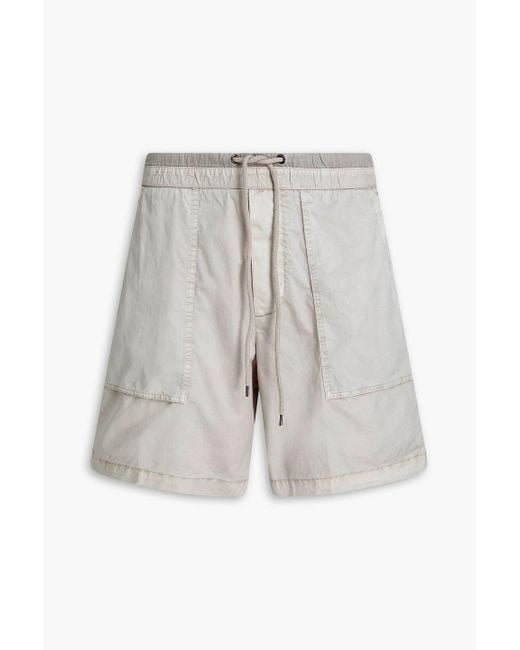 James Perse White Cotton-Twill Drawstring Shorts for men