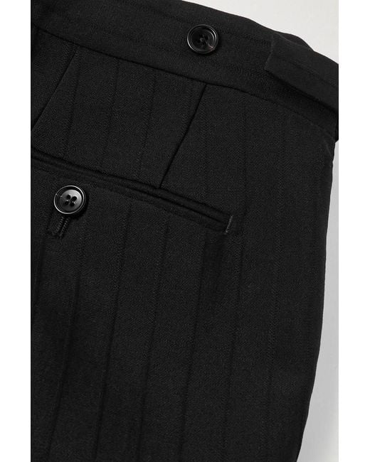 Tom Ford Black Straight-Leg Striped Mohair And Wool-Blend Pants for men