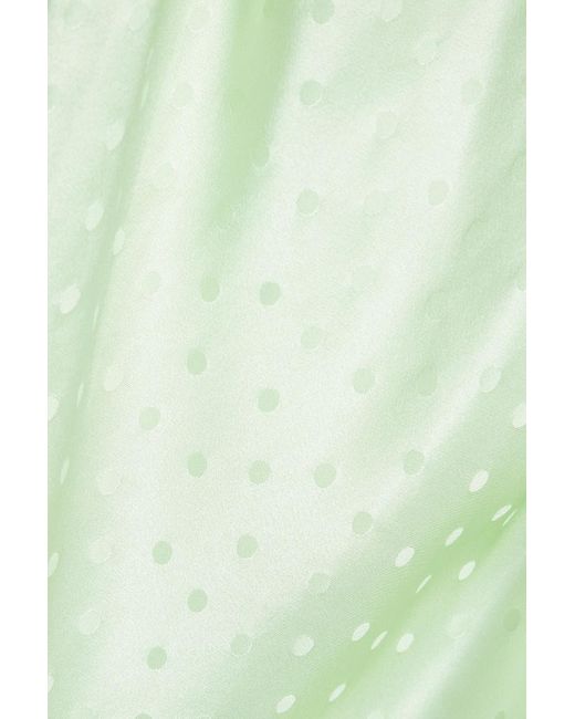 Rixo Green Holly slip dress in midilänge aus glänzendem seiden-jacquard mit polka-dots