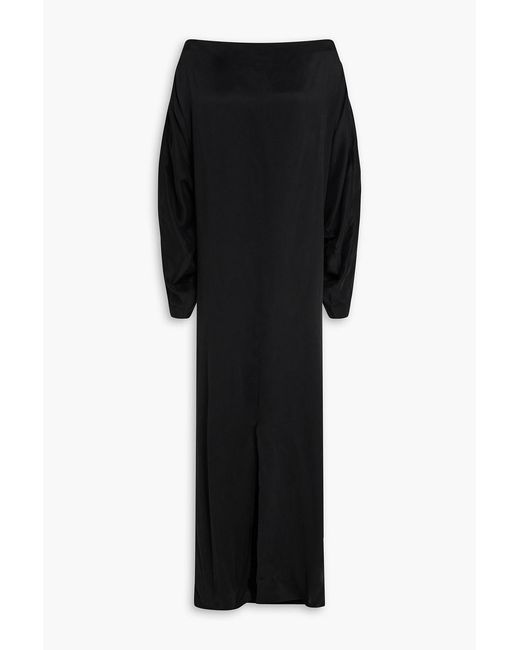 REMAIN Birger Christensen Black Cupro-Blend Maxi Dress