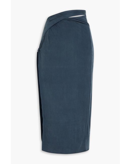 Jacquemus Blue Espelho Twisted Cupro-Blend Jersey Midi Skirt