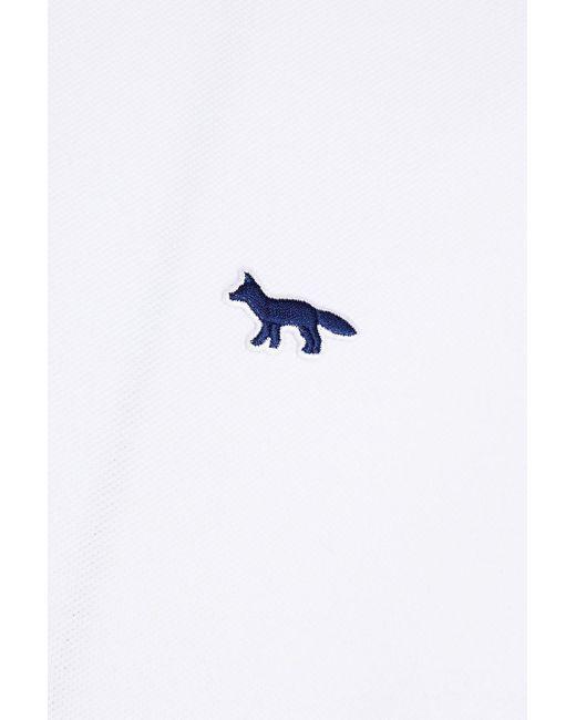 Maison Kitsuné Poloshirt aus baumwoll-piqué mit applikationen in White für Herren