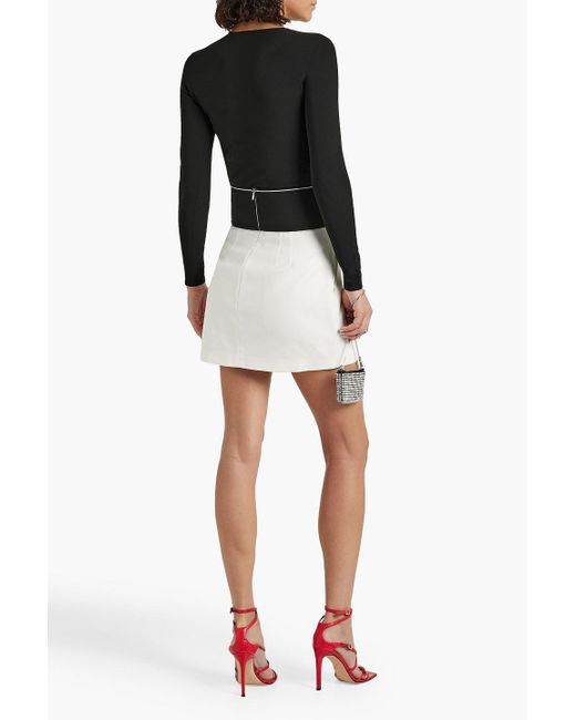 T By Alexander Wang Black Cutout Crystal-embellished Stretch-knit Top