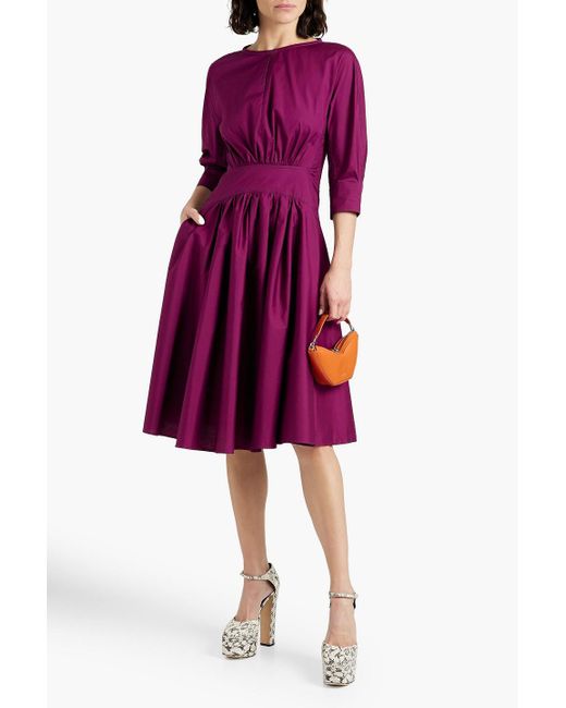 Marni Purple Cotton-poplin Midi Dress