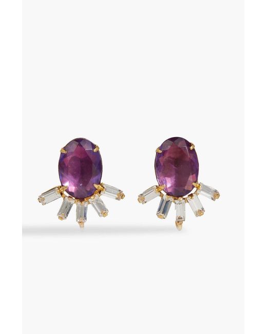 Bounkit Gold tone Multi stone Earrings in Metallic Lyst Australia
