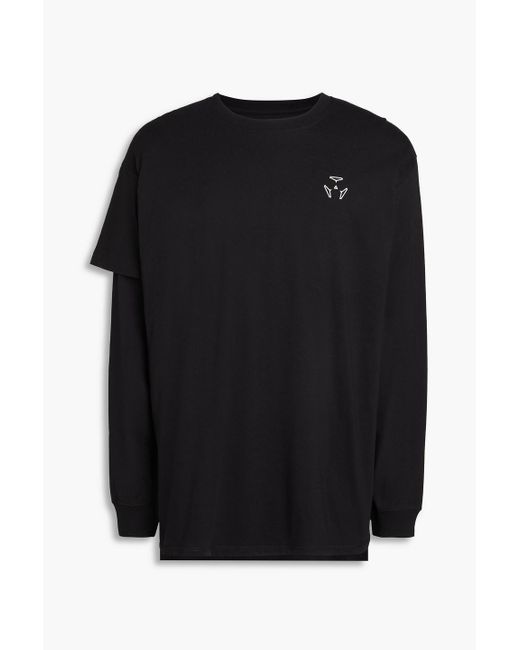 Acronym Black Layered Printed Cotton-jersey T-shirt for men