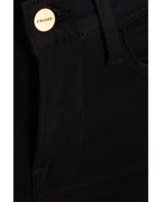 FRAME Black Le Pixie High-Rise Flared Jeans