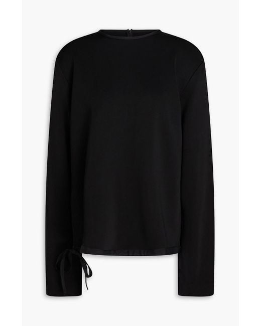 Jil Sander Black Twill-Trimmed Jersey Top