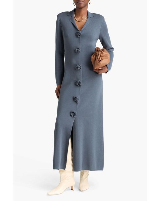 By Malene Birger Blue Rosie Stretch-knit Maxi Dress