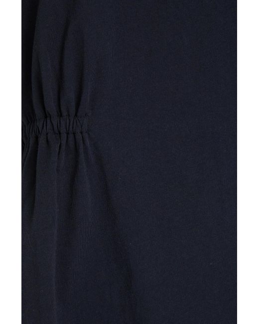 ATM Blue Ruched Cotton-jersey Tank