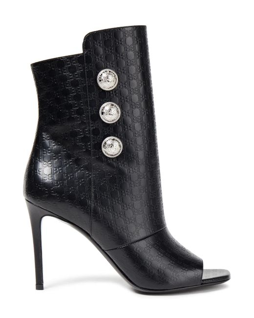 black open ankle boots
