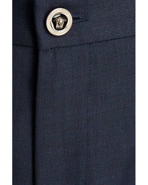 Versace Blue Houndstooth Wool Pants for men