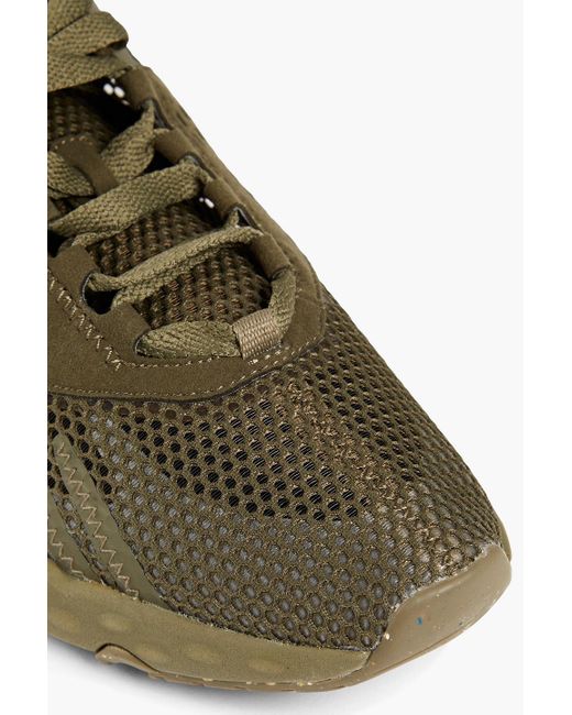 Acne Green Faux Suede-trimmed Mesh Sneakers for men