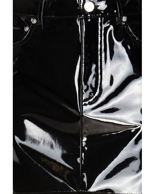 FRAME Black Le mini bleistiftrock in minilänge aus lacklederimitat