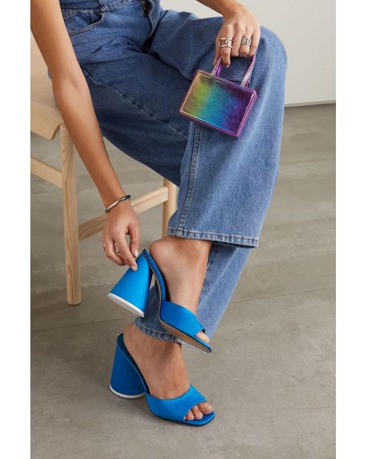 The Attico Blue Luz Satin Mules