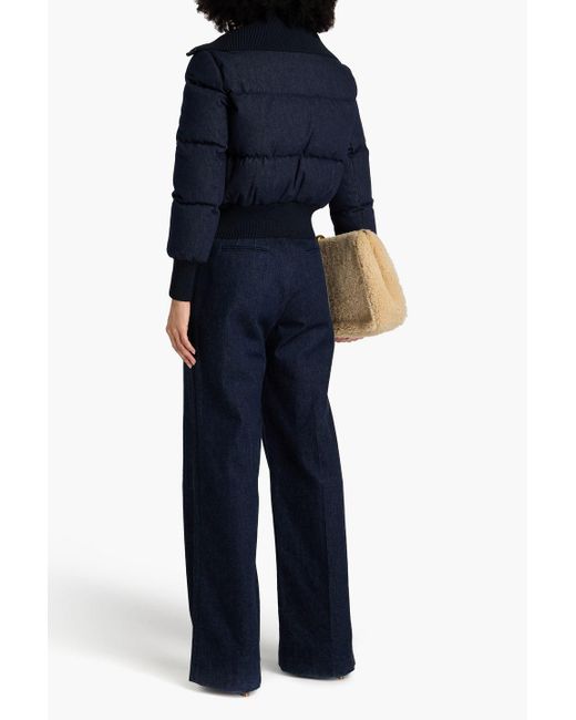Zimmermann Blue Quilted Denim Down Jacket