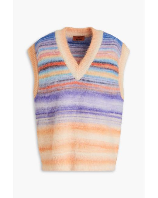 Missoni Blue Striped Knitted Vest for men