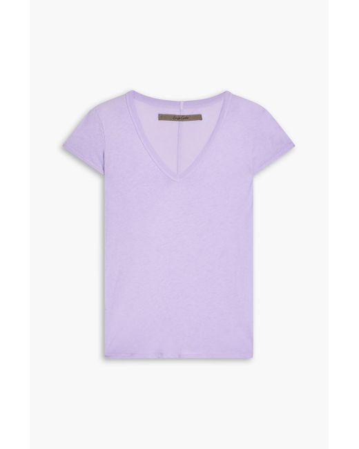 Enza Costa Purple Pima Cotton-jersey T-shirt