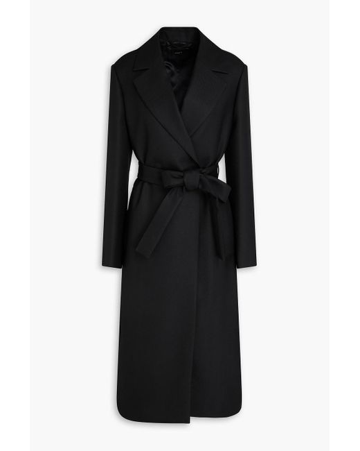 Joseph Black Colbert Wool-Blend Ottoman Coat