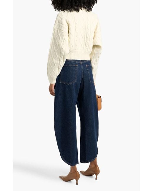 FRAME Natural Cable-Knit Merino Wool Cardigan