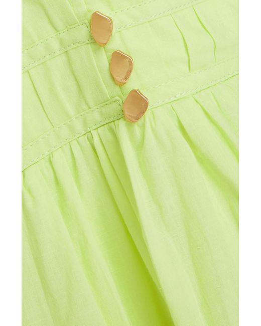 Aje. Green Grace gestuftes minikleid aus baumwollpopeline