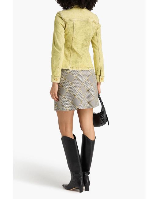 Ganni Yellow Bleached Denim Jacket