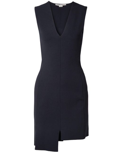 Stella McCartney Asymmetric Stretch-knit Mini Dress Black