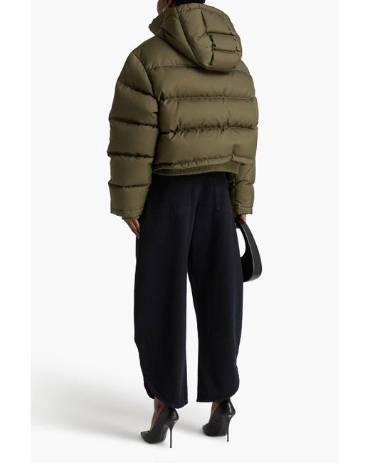 Wardrobe NYC Green Quilted Shell Hooded Down Jacket
