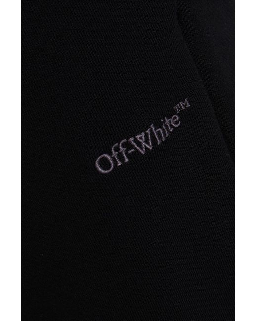 Off-White c/o Virgil Abloh Black Embroidered French Cotton-Terry Sweatpants for men
