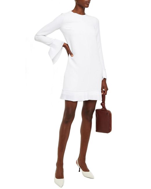 Victoria Beckham White Pleated Cady Mini Dress