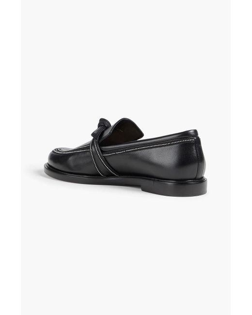 Alexandre Birman Black Loafers "clarita" aus leder mit verzierung und schleife
