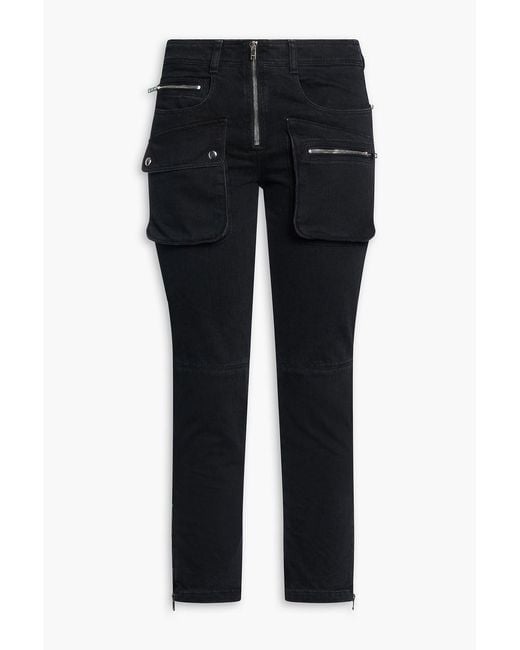 Isabel Marant Black Cenime Cropped High-rise Skinny Jeans