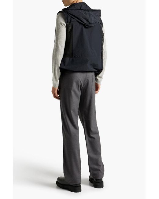 Zegna Gray Wool-Blend Flannel Pants for men