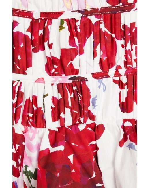 Aje. Red La vie plissierter minirock aus baumwolle mit floralem print