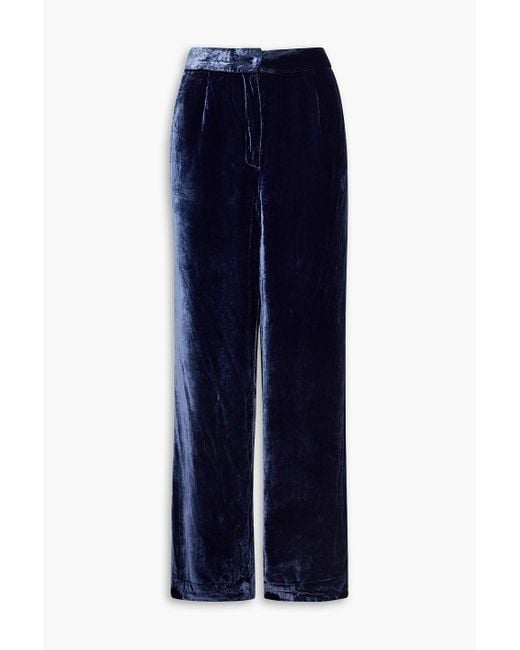 Sleeping with Jacques Velvet Pajama Pants in Blue Lyst