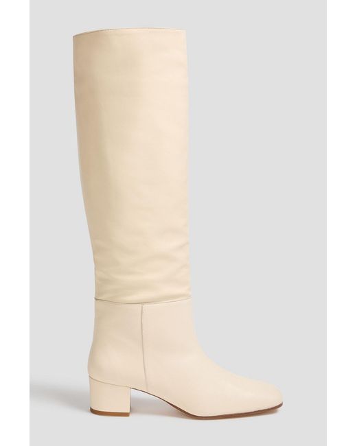Staud White Nancy Leather Knee Boots
