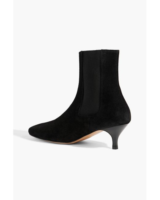 Iris & Ink Black Dani Suede Ankle Boots