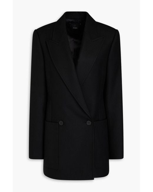 Joseph Black Florian Double-Breasted Wool-Blend Twill Blazer
