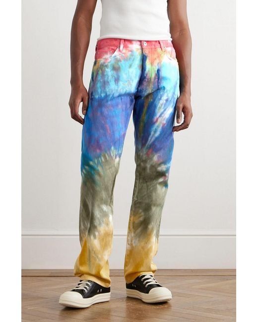 GALLERY DEPT. Blue Marley Straight-Leg Distressed Tie-Dyed Jeans for men