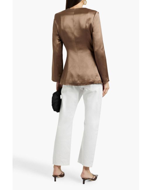 By Malene Birger Brown Rinnah Satin-Crepe Blazer