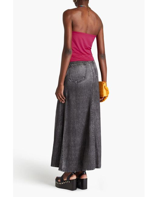Veronica Beard Pink Akeeva Cutout Embellished Jersey Halterneck Top