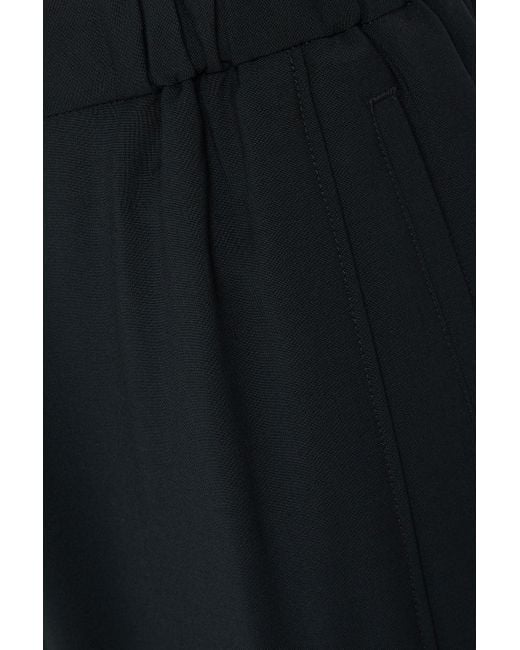 Emporio Armani Black Tapered Wool-crepe Pants for men