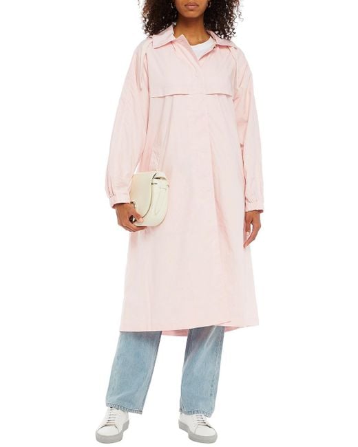 American Vintage Pink Cotton Hooded Trench Coat