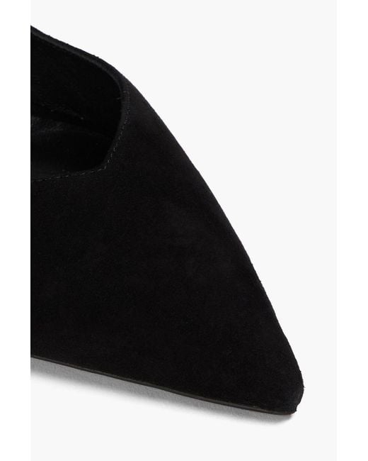 Stuart Weitzman Black Eva 50 Suede Pumps
